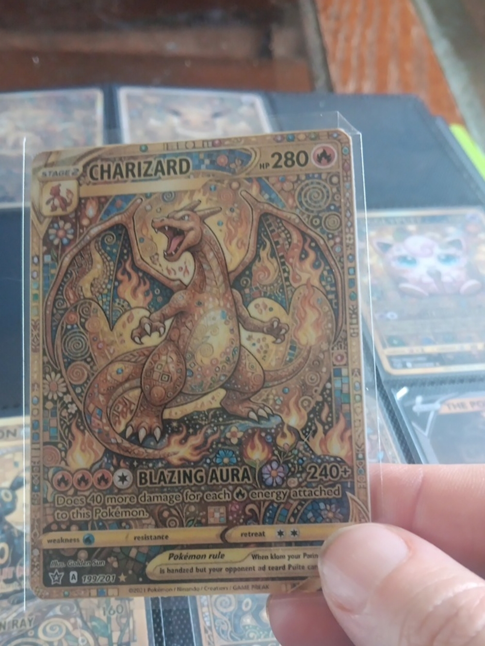 Charizard Card - Gold Art Collectible